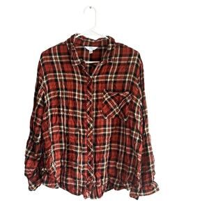 Time and Tru Women's XL/XG 16–18 Spiced Cider Combo Flannel Shirt